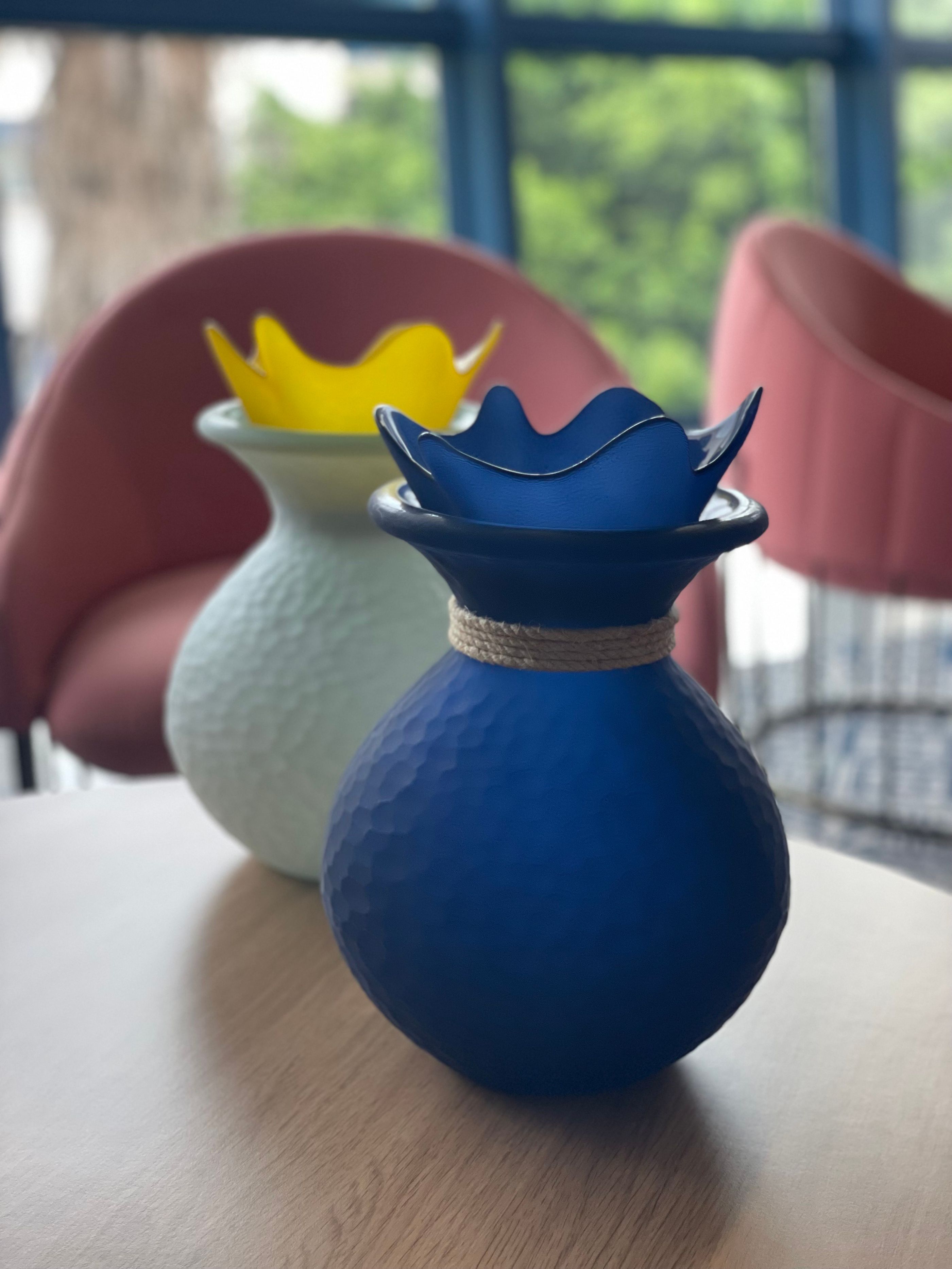 Prisma recycled glass urn